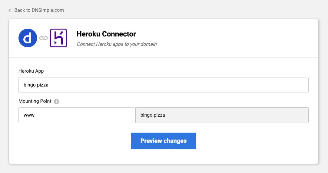 Connect your domain to Heroku