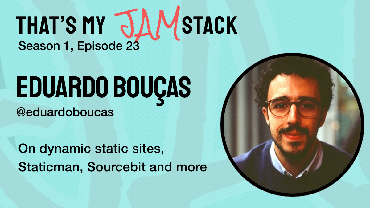 Eduardo Bouças on dynamic static sites, Staticman, Sourcebit and more Promo Image
