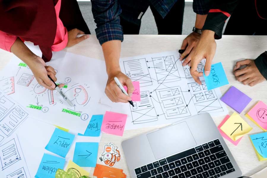 Web design team at work