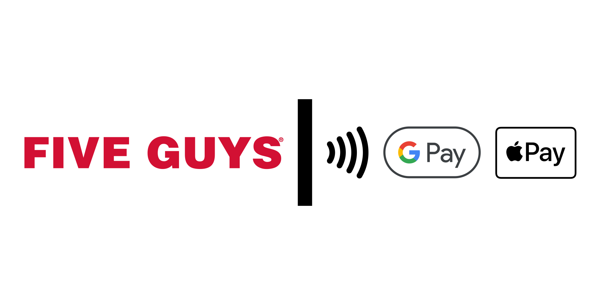Five Guys accepts contactless payments, as well as Google Pay & Apple Pay online/in-app.