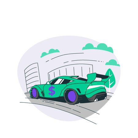 Illustration: A fast car