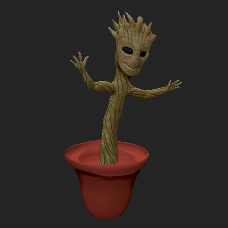 45 minute ZBrush speed sculpt of Groot from Guardians of the Galaxy