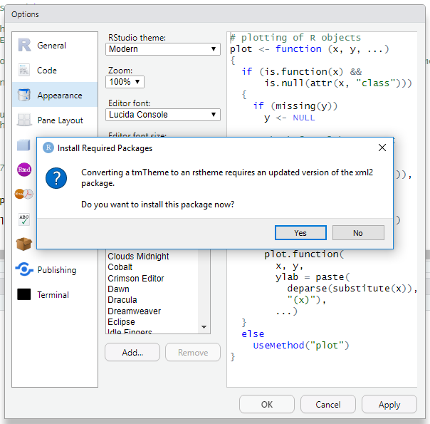 RStudio IDE Custom Theme Support - RStudio