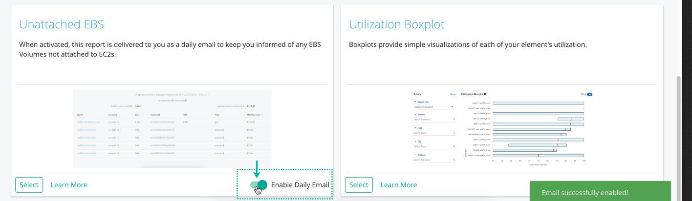 toggle email