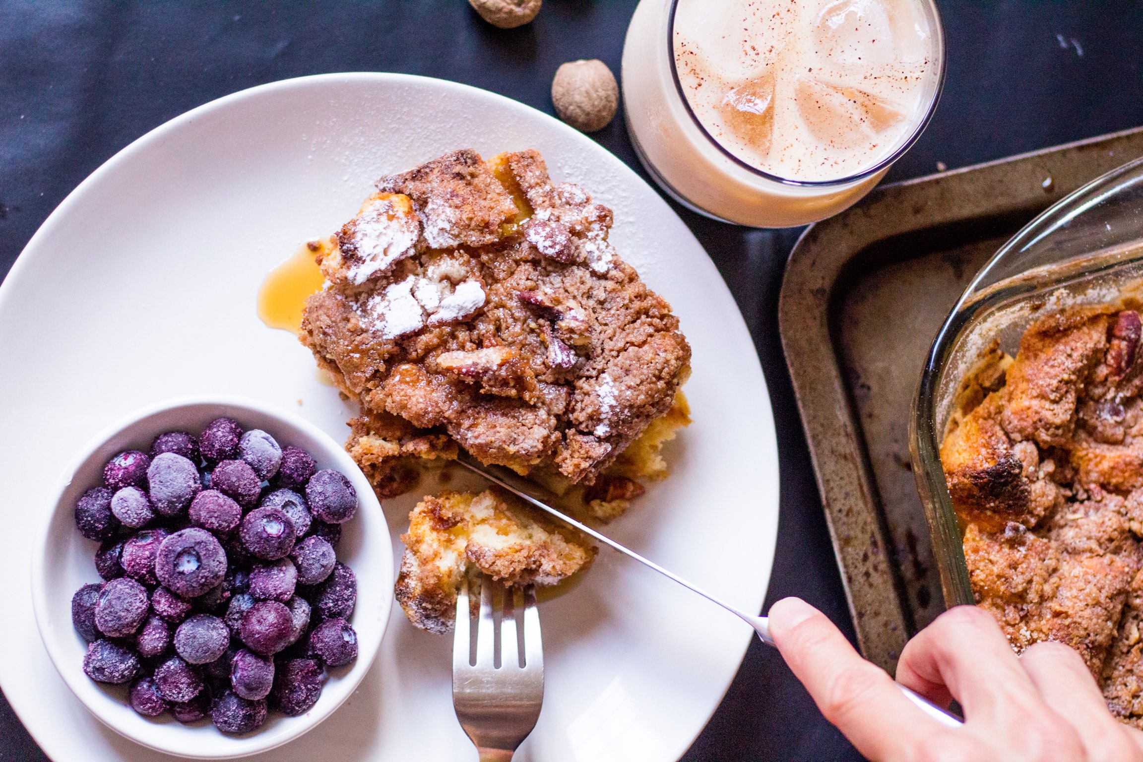 Overnight ponche de creme French toast