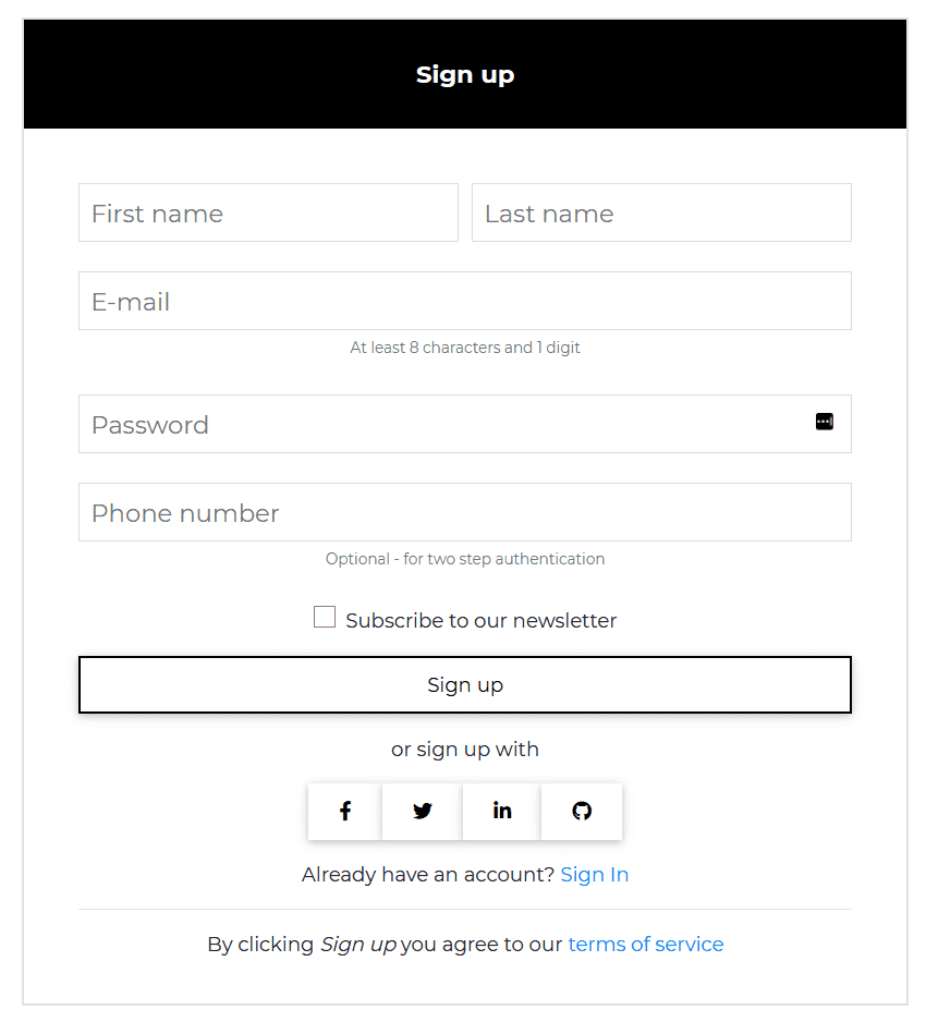 Bootstrap Form Register