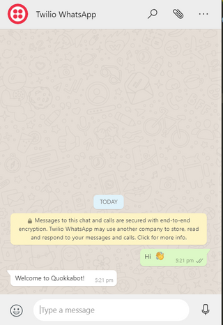 When a WhatsApp message is sent, it triggers a response back