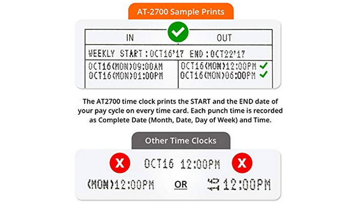 Allied Time AT-2700 time card