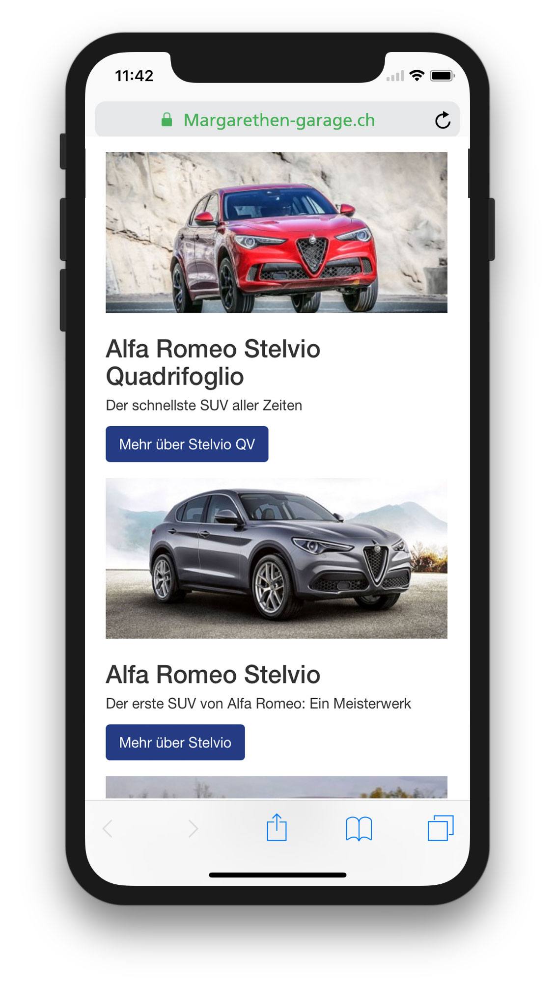 Margarethen Garage Responsive Design Screenshot