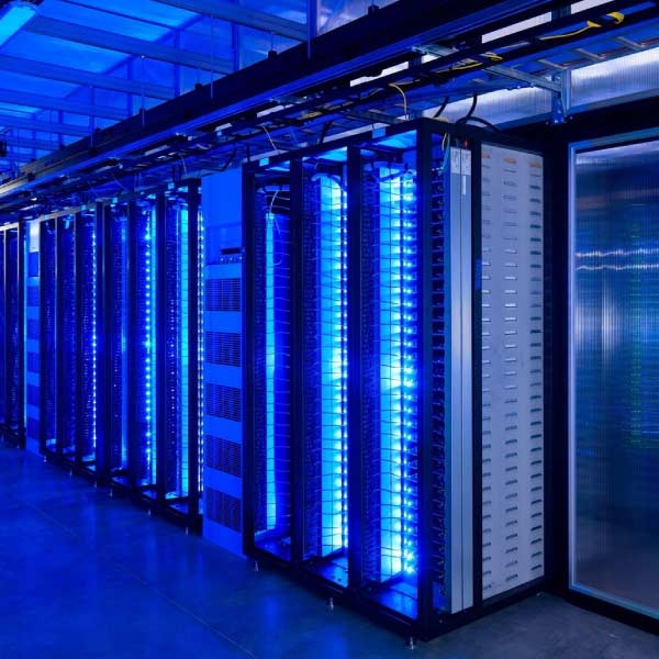 Row of data servers.