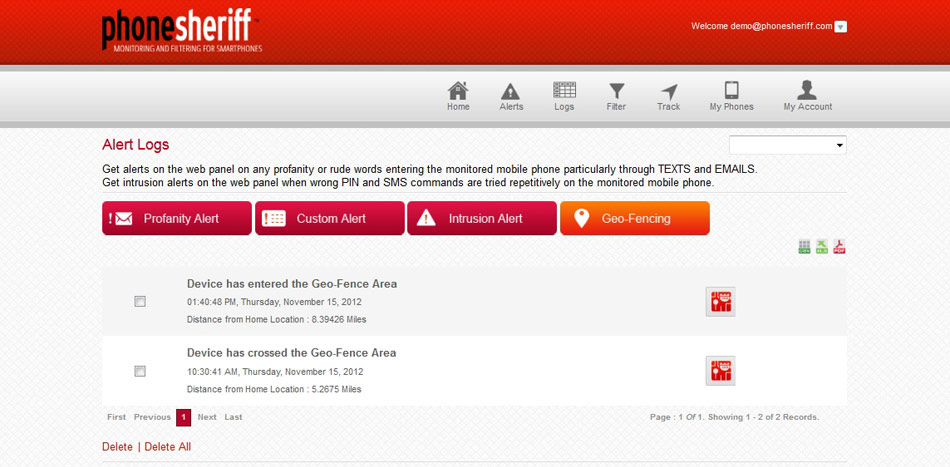 Aplikasi SADAP HP dengan PhoneSheriff - Lokasi Geofencing