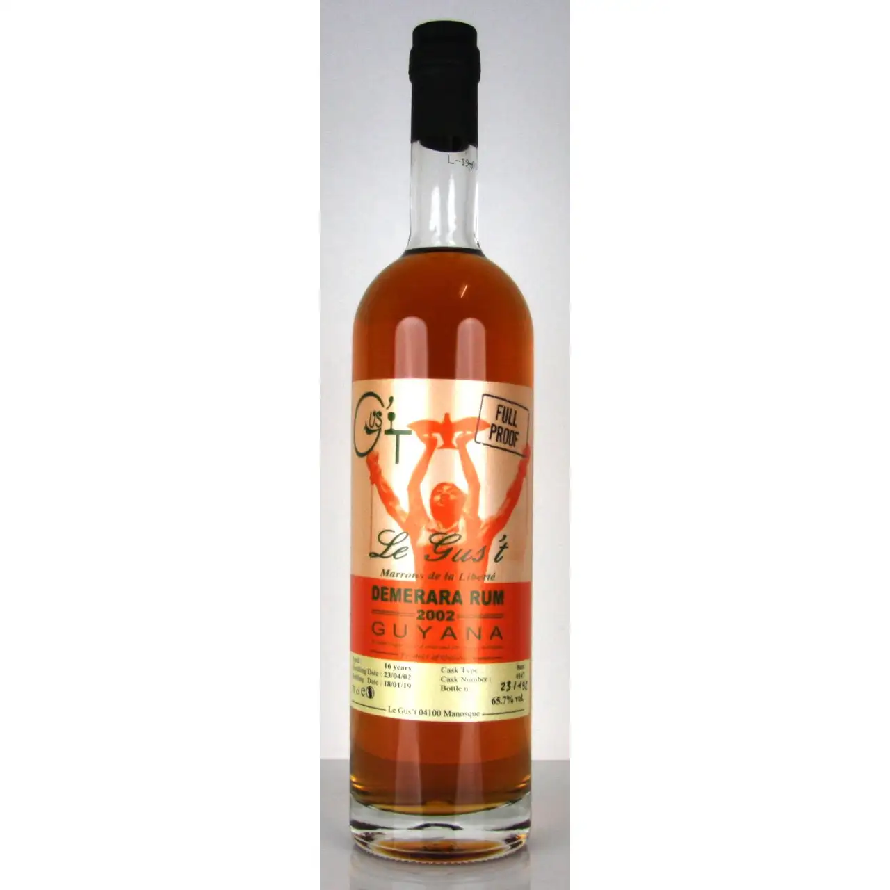 Image of the front of the bottle of the rum Marrons de la Liberté
