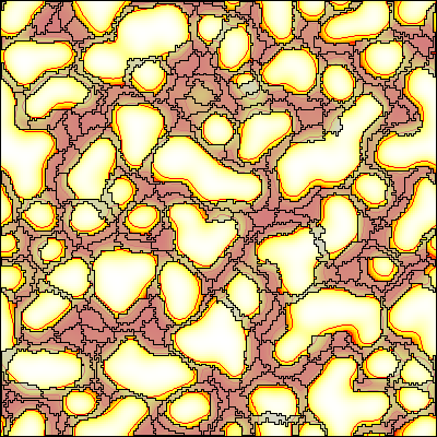 Cells organize into networks due to matrix-anchorage of chemoattractant.