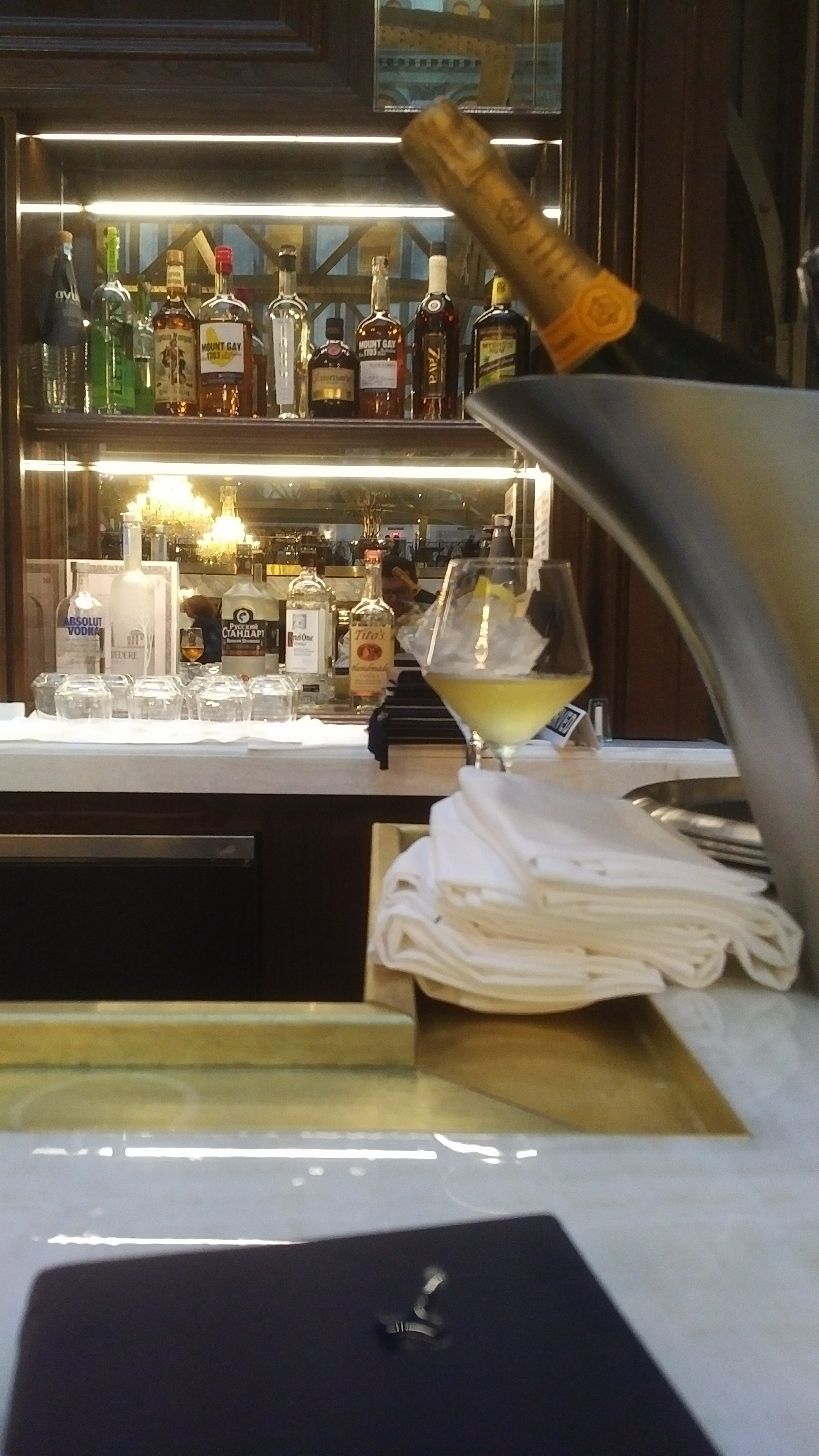 self reflection in Trump Hotel bar mirror