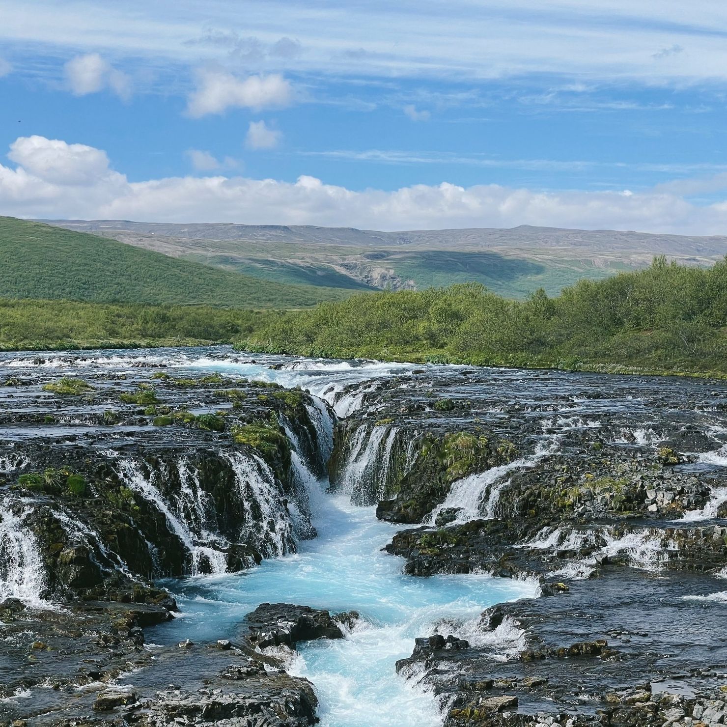It only takes 20 minutes to walk to the lovely waterfall Brúarfoss