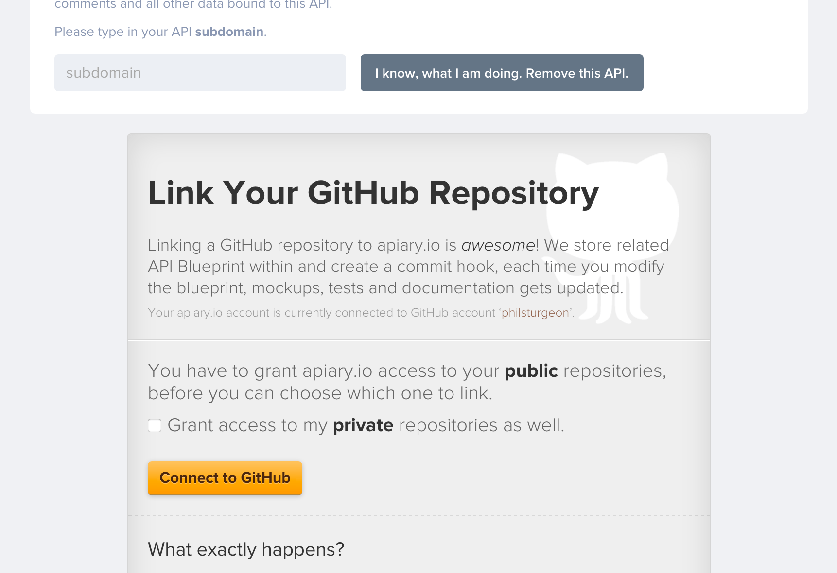 Link your repo on GitHub.