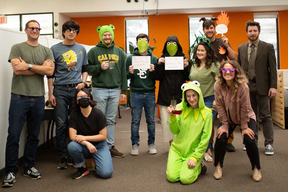 Participants of Dress Up as your Favorite Meme day at the Rhombus office