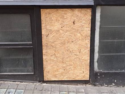 Timber Boarding up in a London Commercial Property