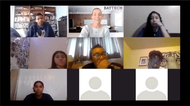 Students on a Zoom call