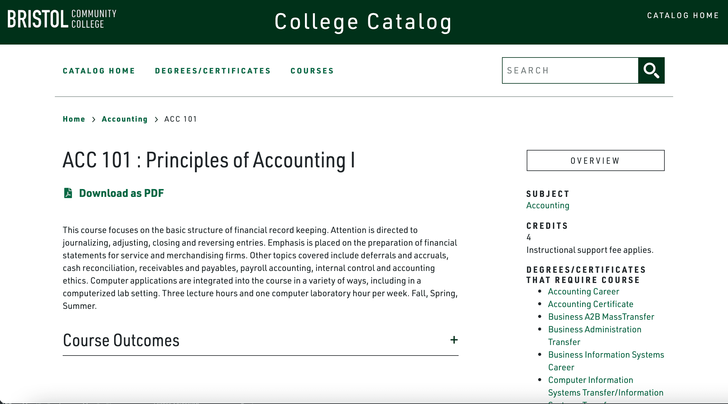 Case Study — Bristol Course Catalog — Clean Catalog