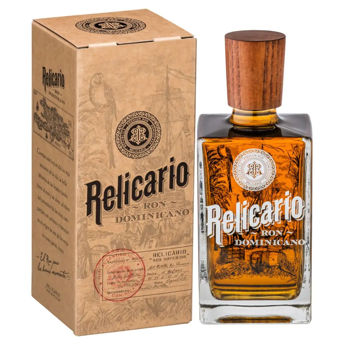 Image of the front of the bottle of the rum Relicario Superior