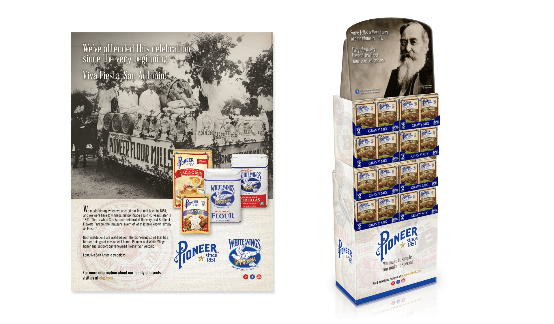 Pioneer Flour Ad and Display