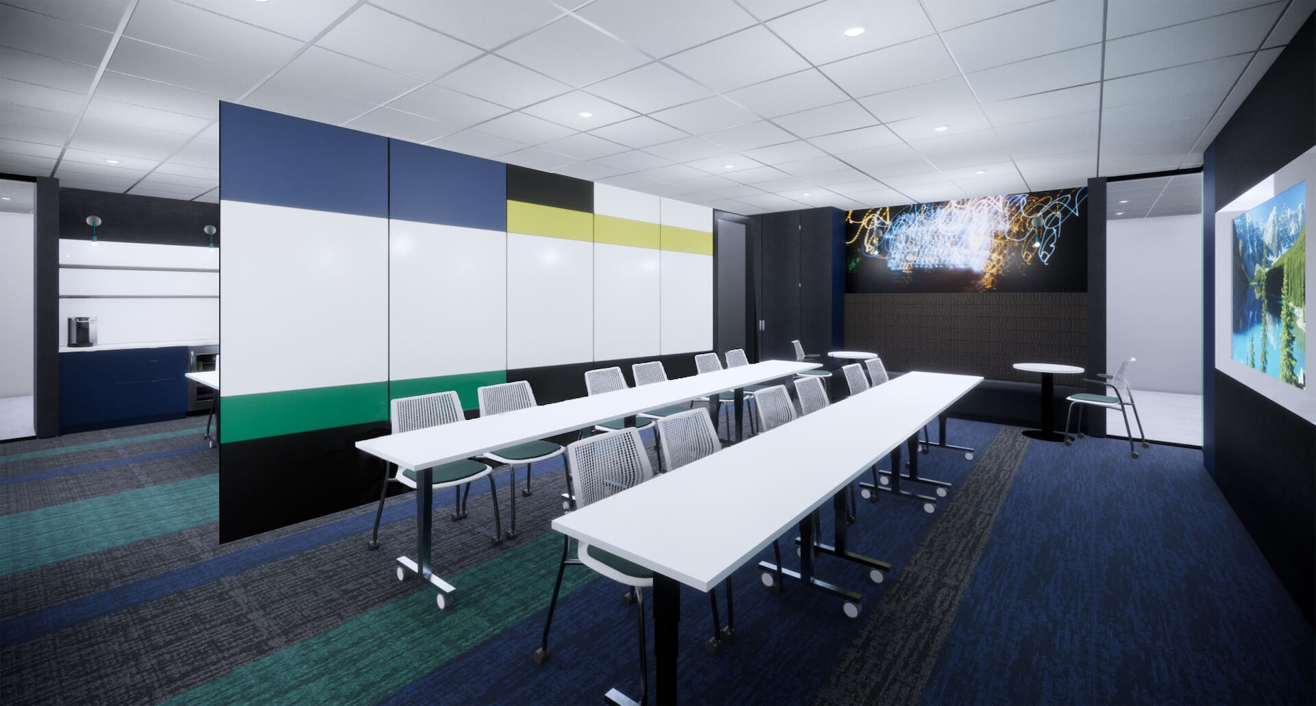 Digital rendering of component-based interior space