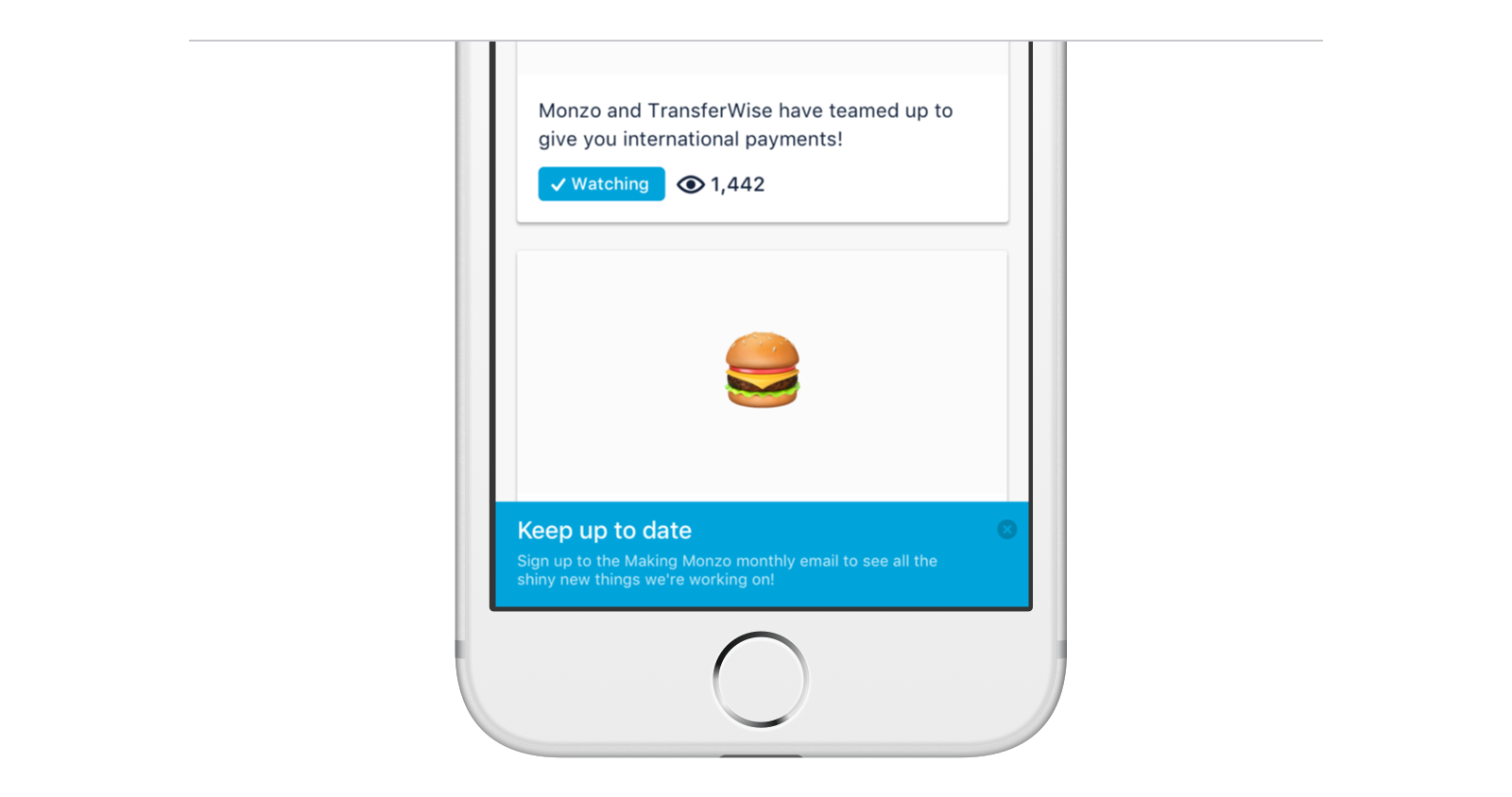 Screen of the Making Monzo roadmap