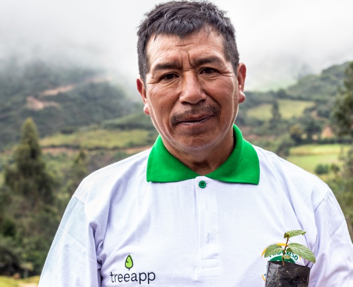 Photo: Mr. Gabino Tocto Padilla, one of Treeapp’s local planters in Peru
