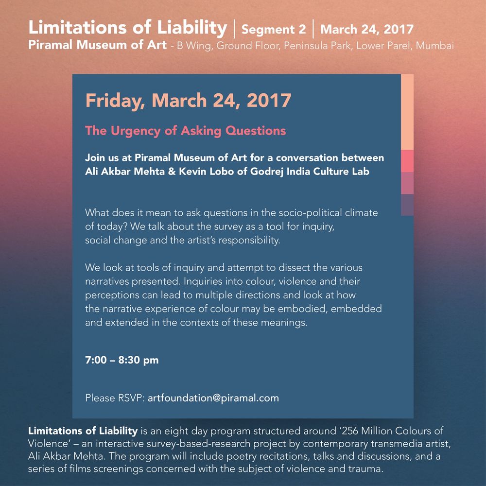 Limitations of Liability, segment 2, Piramal Museum of Art, 2017