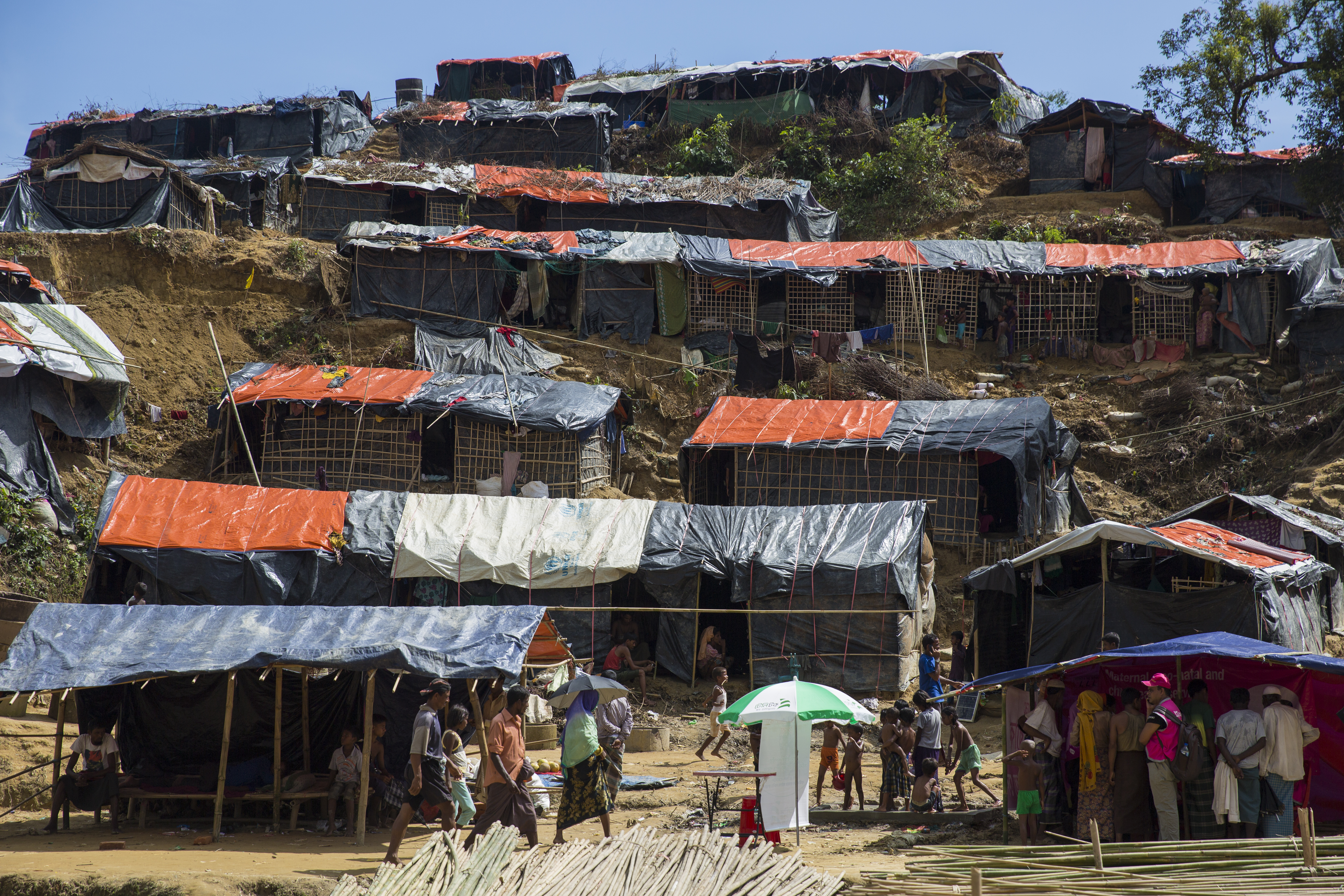 Makeshift Rohingya settlements in Cox's Bazar, Bangladesh