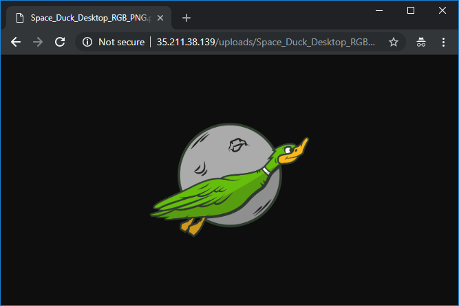Screenshot of flask-upload-demo serving file