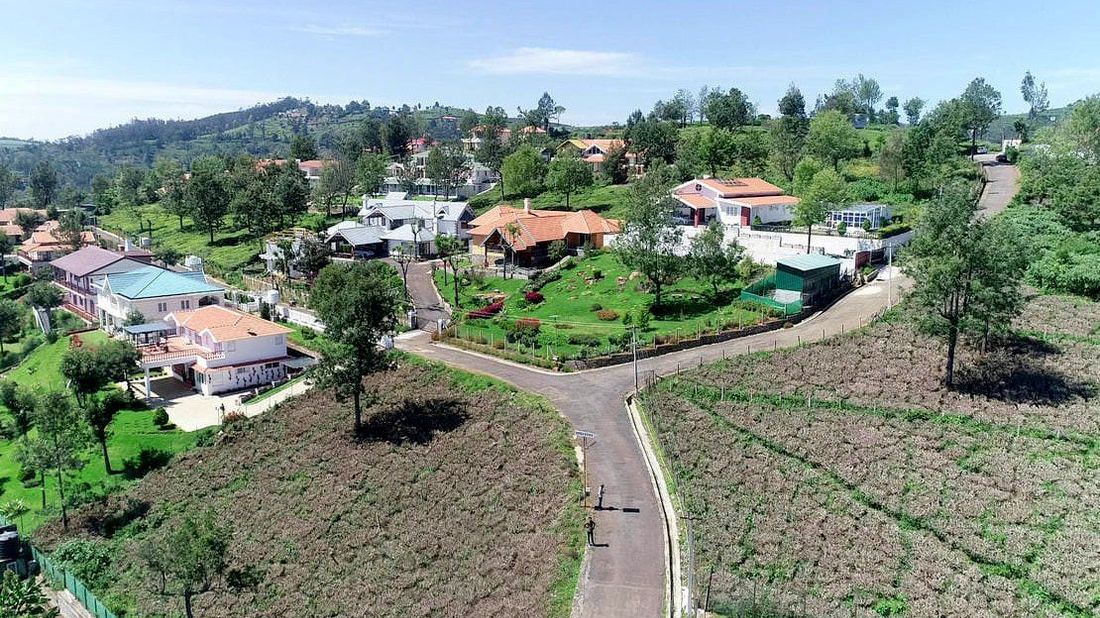 An eagle eye view of the homes at Sua Serenitea, Drumella estate community, Coonoor