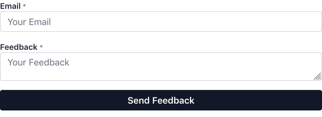 preview of the template for collect feedback from your users