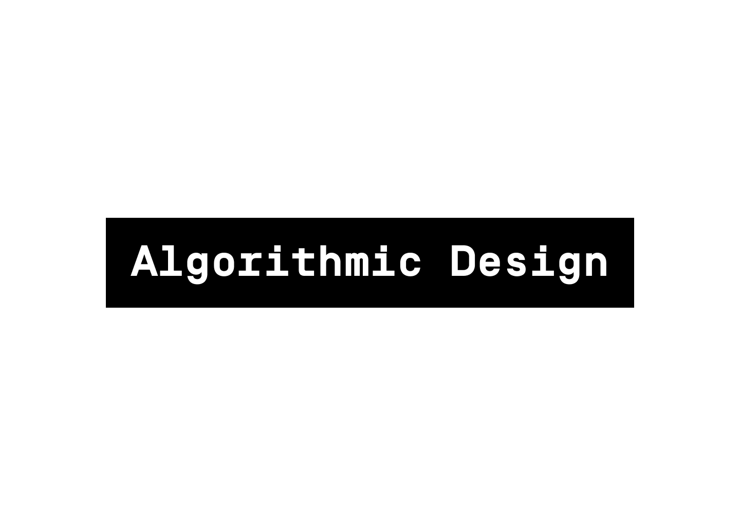 Algorithmic Design