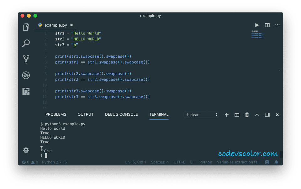 Python Swap Case Of Each Character Of A String CodeVsColor