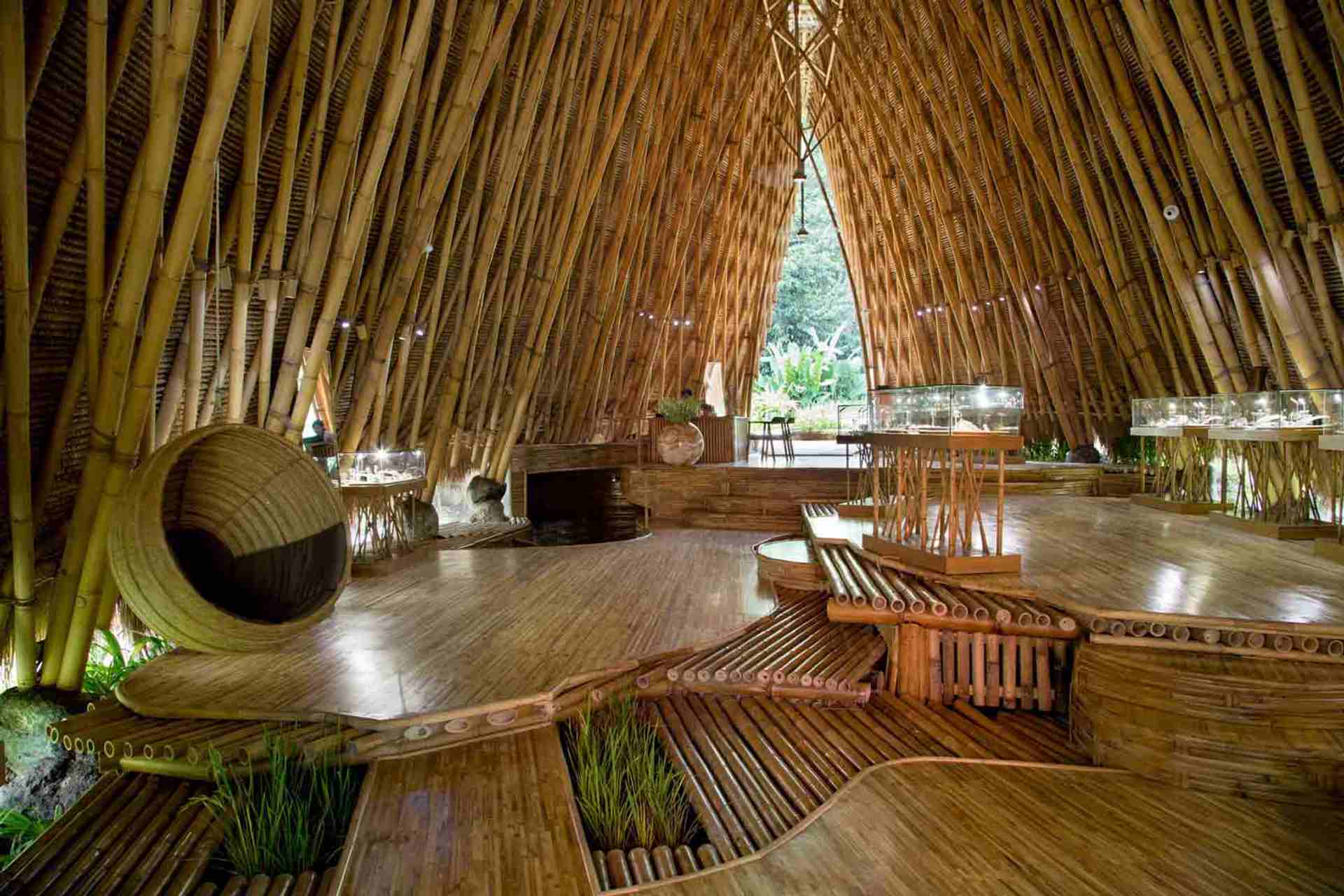 Bamboo interiors and floors at John Hardy Jewelry Factory, Bali