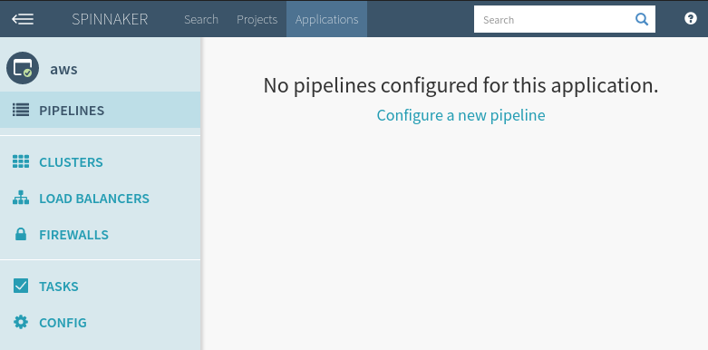 An empty Pipelines view