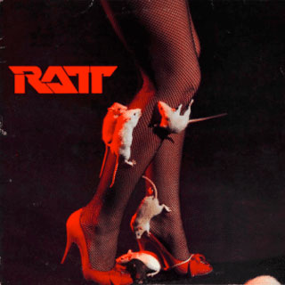 Tawny Kitaen with rats on her legs on the album cover of the Ratt EP in 1983
