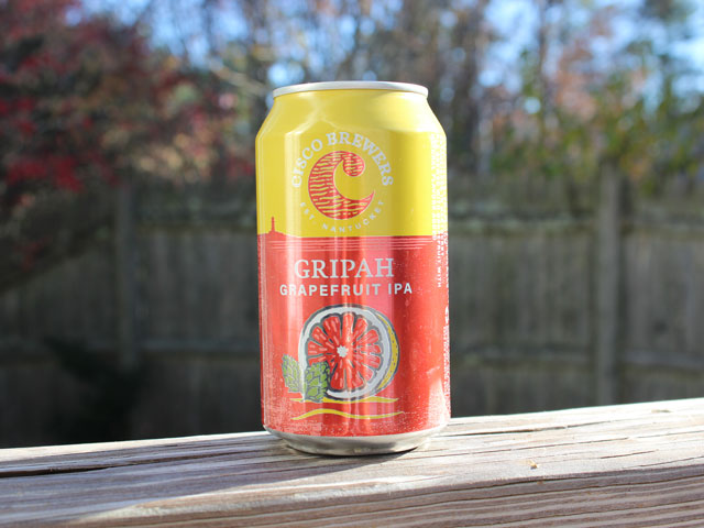 Gripah, a Grapefruit IPA brewed by Cisco Brewers