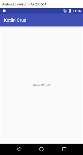 android studio hello world emulator