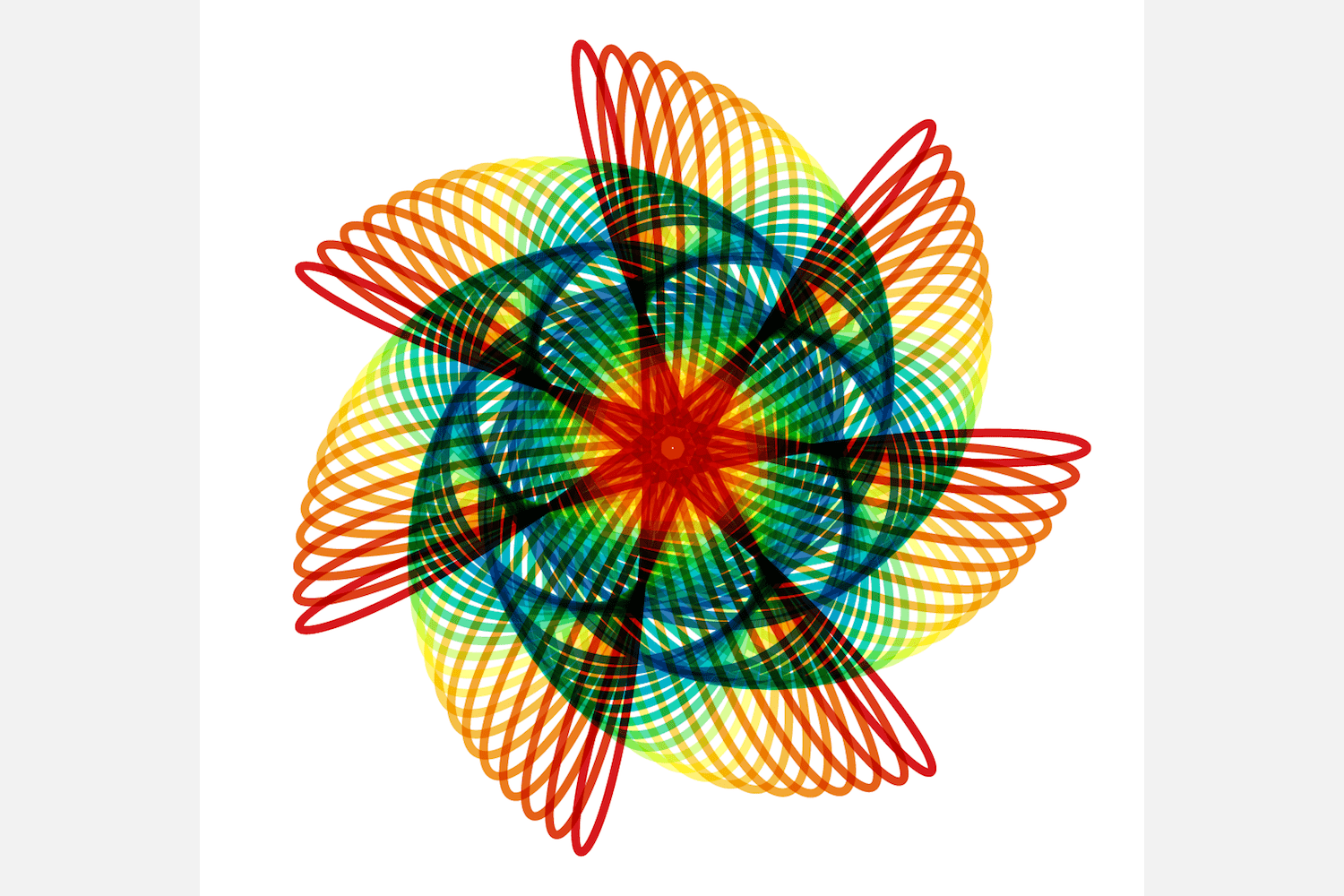 A spirograph from my 'Visualizing the Beauty of Math' presentation