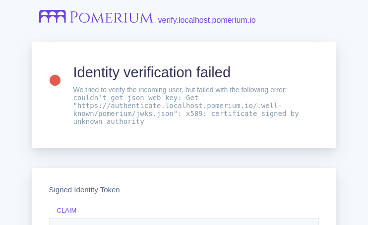 The top of the Pomerium Verify page