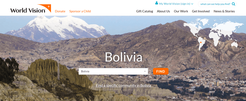 World Vision International Bolivia page