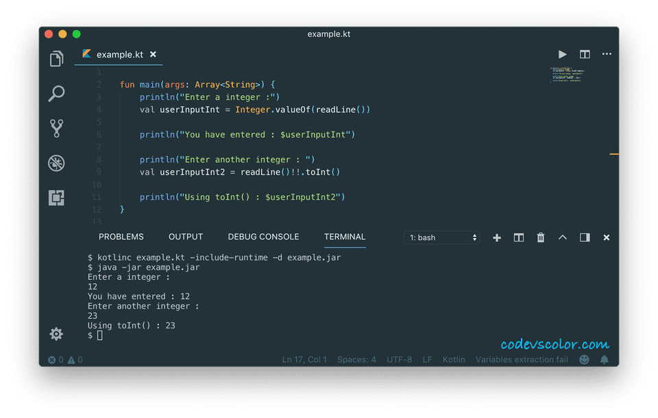 How to read user input in Kotlin - CodeVsColor