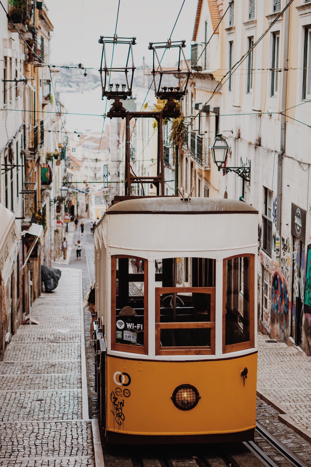 A cable car in Lisbon