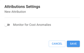 A screenshot of the Attributions Settings panel