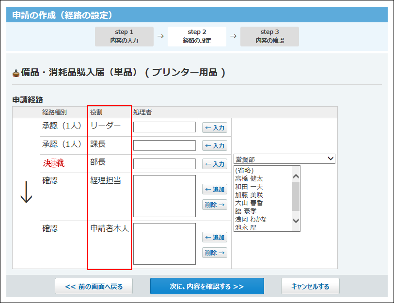 役割が赤枠で囲まれた画像