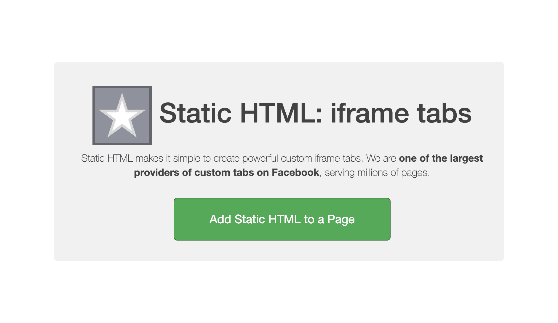 Static facebook iFrame