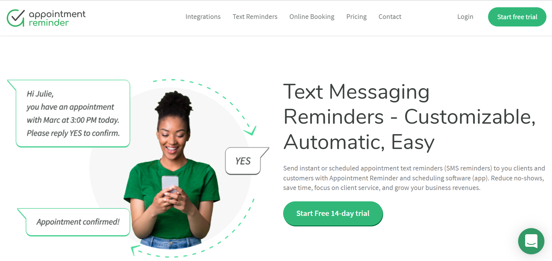 Automated text reminder messages to increase client appointments